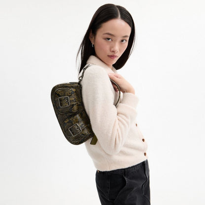 Coach Ashton Bag With Snake Print Gunmetal Olive Multi