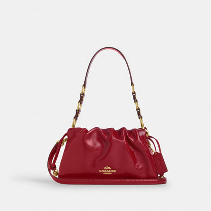 Coach Faye Shoulder Bag Gold Dark Cardinal