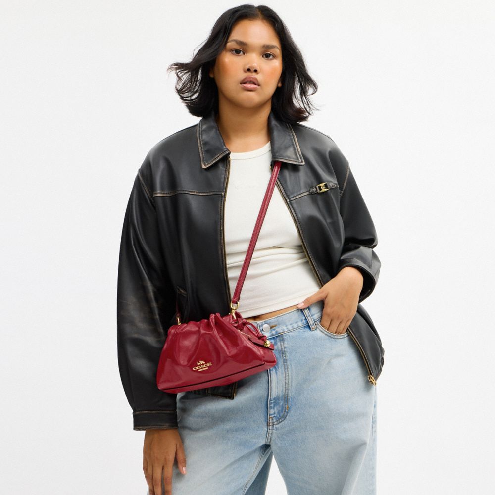 Coach Faye Shoulder Bag Gold Dark Cardinal