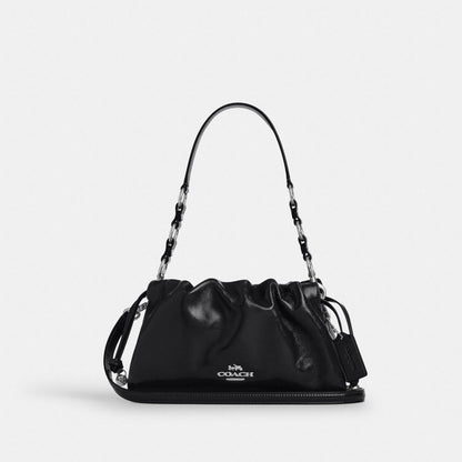 Coach Faye Shoulder Bag Silver Black