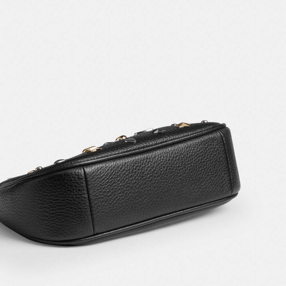 Coach Teri Mini Crossbody Bag With Rivets Gunmetal Black Multi