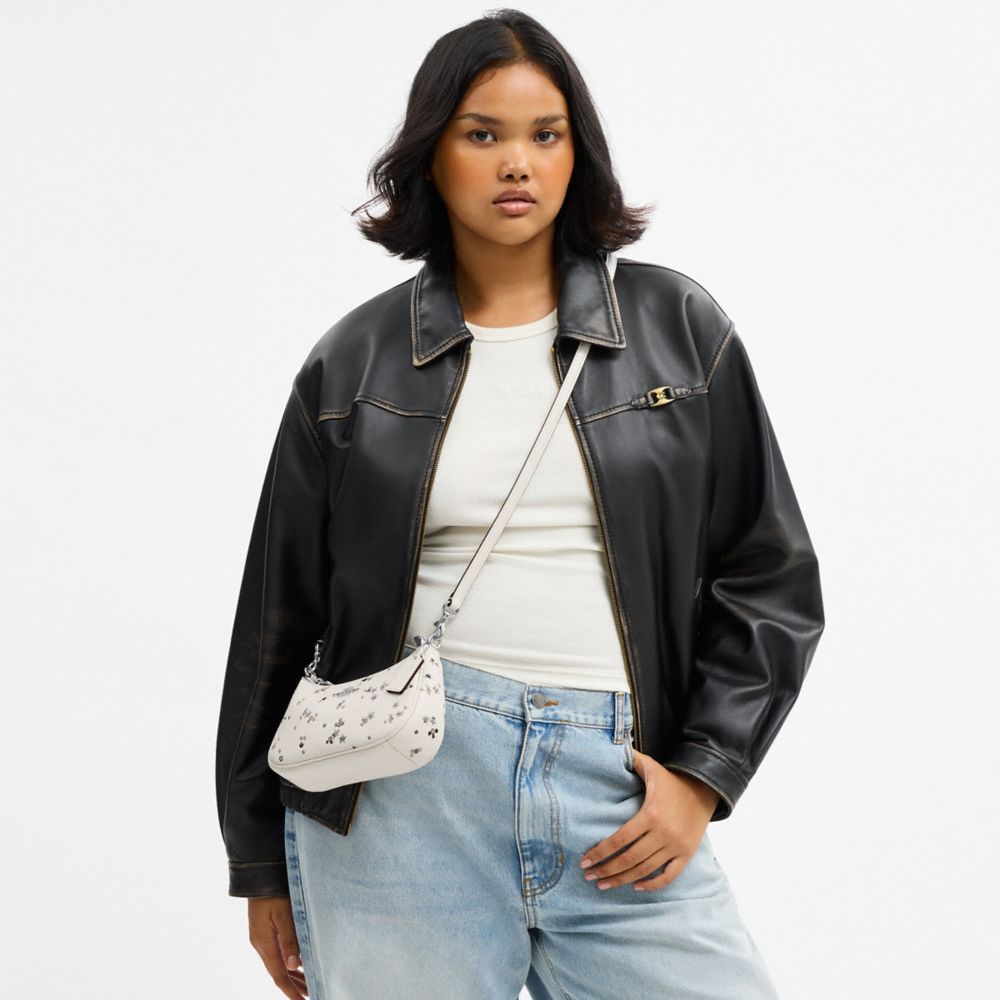 Coach Teri Mini Crossbody Bag With Star Print Silver Chalk Multi