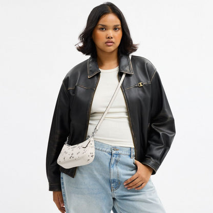 Coach Teri Mini Crossbody Bag With Star Print Silver Chalk Multi