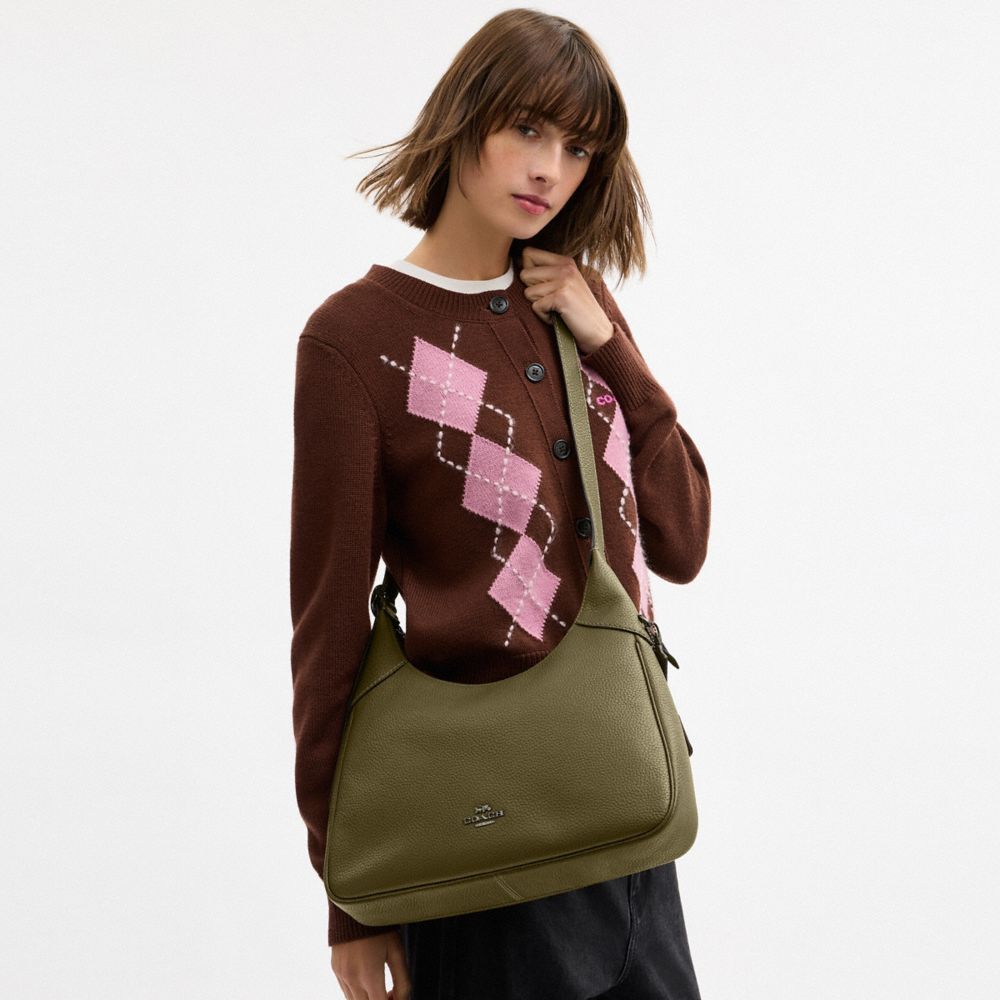 Coach Ella Shoulder Bag Gunmetal Olive