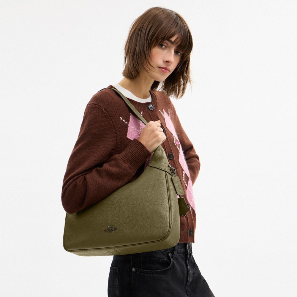 Coach Ella Shoulder Bag Gunmetal Olive