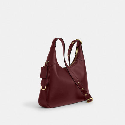 Coach Ella Shoulder Bag Gold Maroon