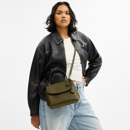 Coach Emory Top Handle Bag Gunmetal Olive