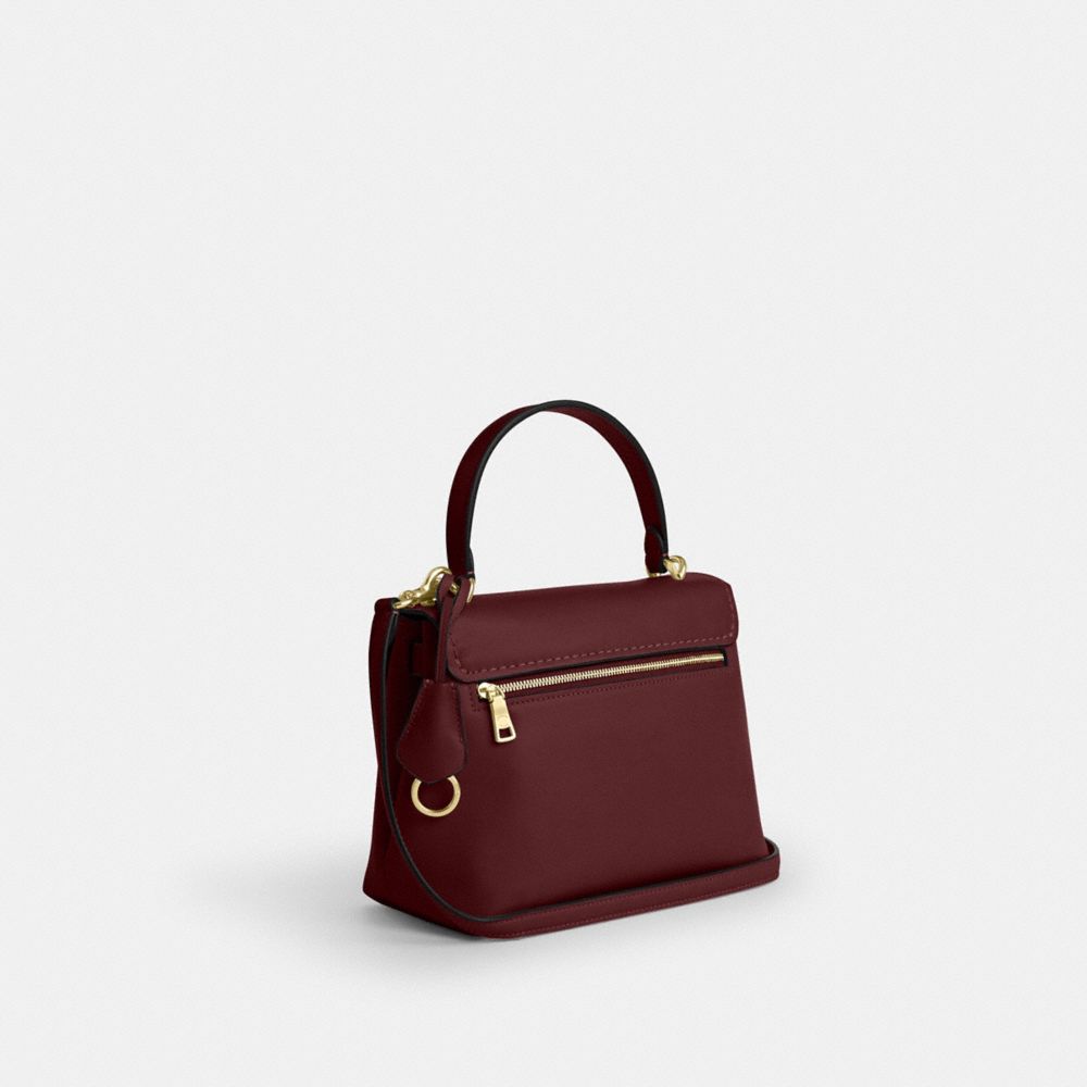 Coach Emory Top Handle Bag Gold Maroon