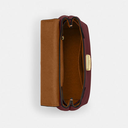 Coach Emory Top Handle Bag Gold Maroon