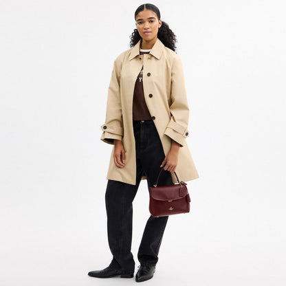 Coach Emory Top Handle Bag Gold Maroon