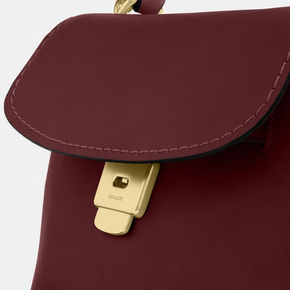 Coach Emory Top Handle Bag Gold Maroon