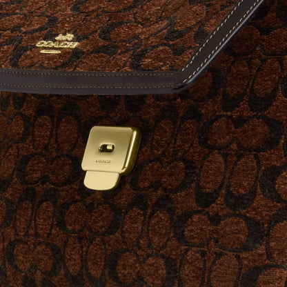 Coach Etta Flap Bag In Signature Chenille Gold/Truffle