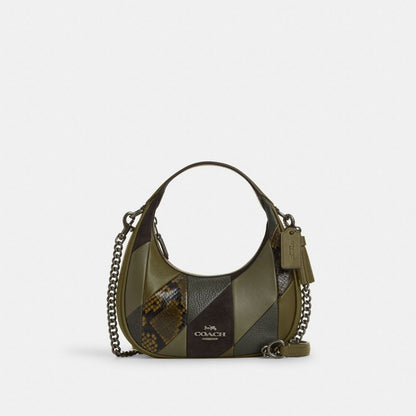 Coach Carmen Mini Crossbody Bag With Patchwork Gunmetal Olive Multi