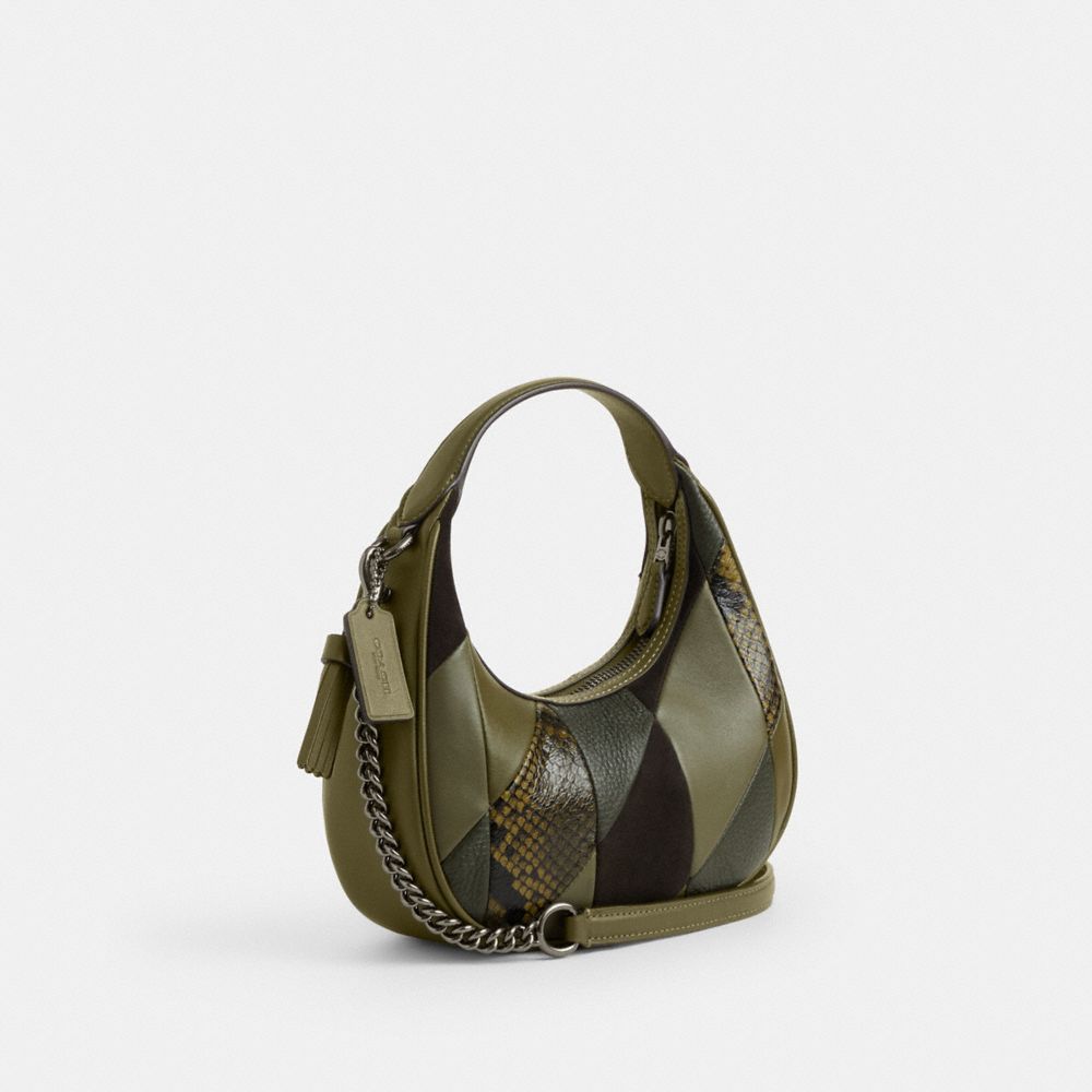 Coach Carmen Mini Crossbody Bag With Patchwork Gunmetal Olive Multi