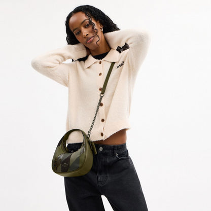 Coach Carmen Mini Crossbody Bag With Patchwork Gunmetal Olive Multi