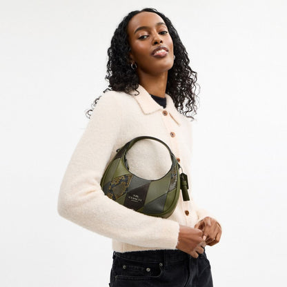 Coach Carmen Mini Crossbody Bag With Patchwork Gunmetal Olive Multi