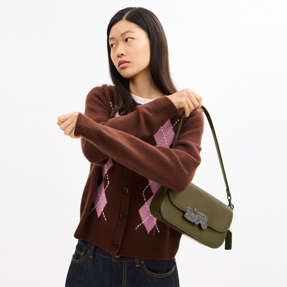 Coach Harper Shoulder Bag Gunmetal Olive