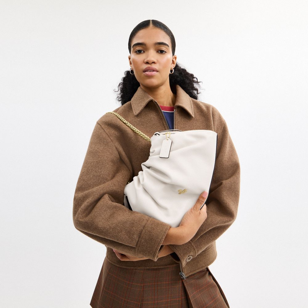 Coach Faye Large Shoulder Bag Gold Chalk