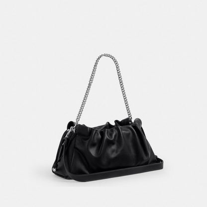 Coach Faye Large Shoulder Bag Silver Black