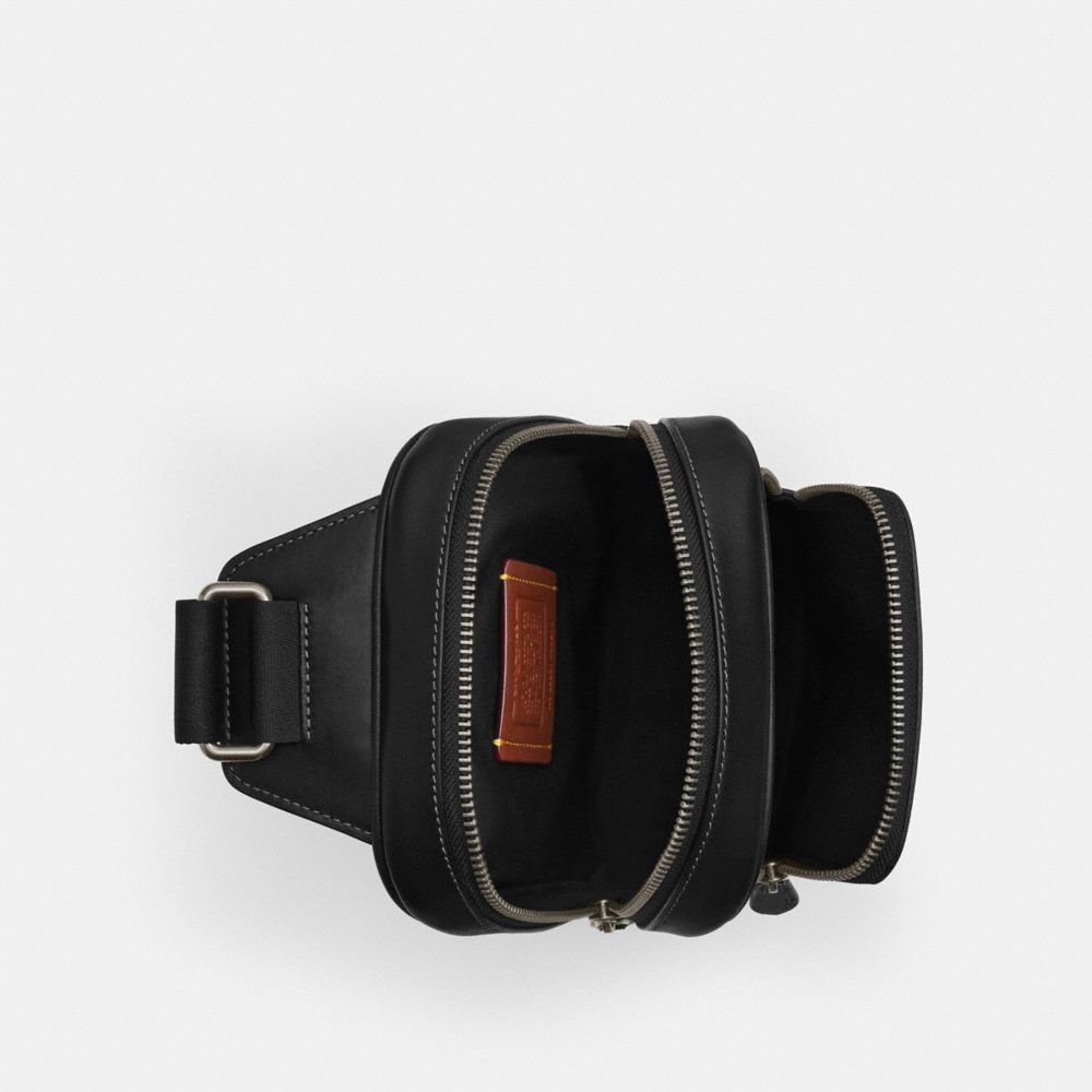 Coach Racer Sling Pack With Varsity Graphic Qb Walnut Multi