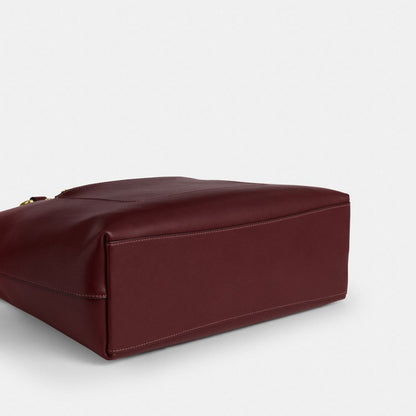 Coach Station Tote Bag Gold Maroon