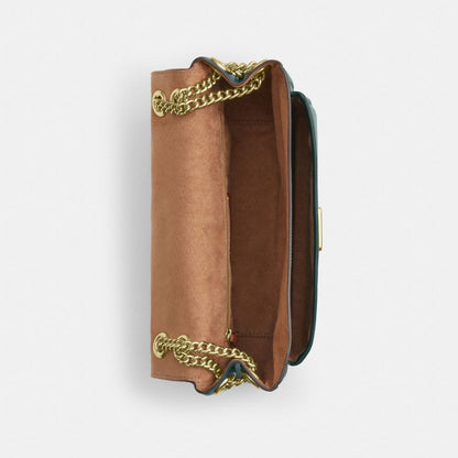 Coach Elodie Crossbody Bag Gold Dark Teal