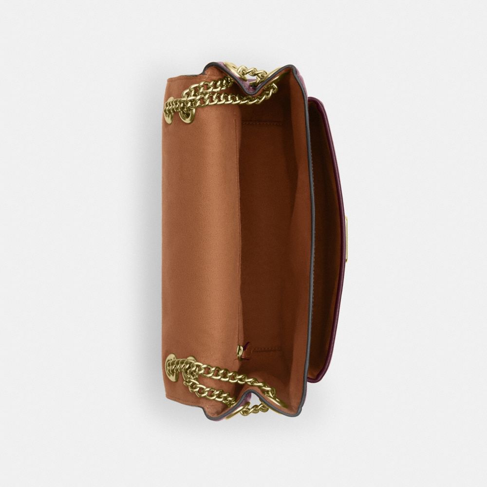 Coach Elodie Crossbody Bag Gold Dark Wine
