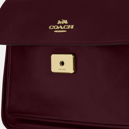 Coach Elodie Crossbody Bag Gold Dark Wine