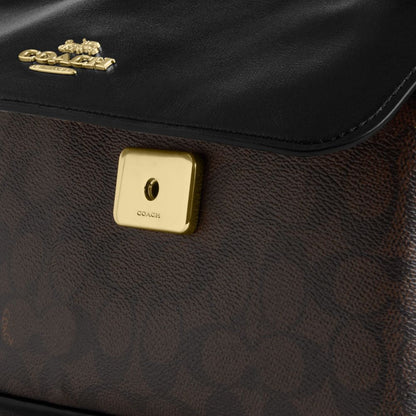 Coach Elodie Crossbody Bag In Signature Canvas Gold Walnut Black