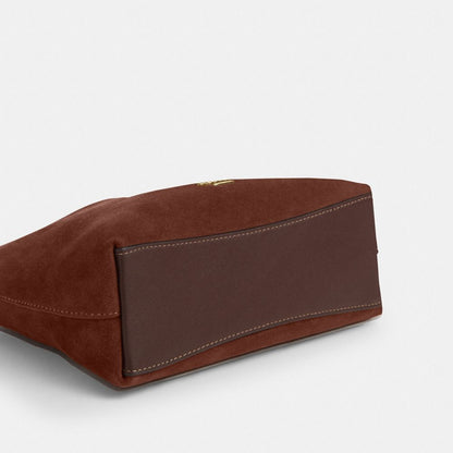 Coach Laurel Small Shoulder Bag With Tassels Gold Vintage Brown Maple