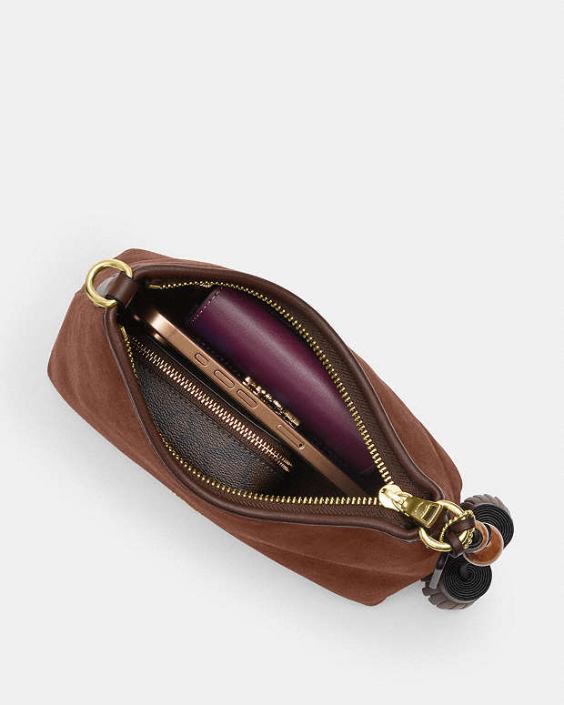 Laurel Small Shoulder Bag With Tassels Suede-Im-Vintage Brown-Maple Suede-Im-Vintage Brown-Maple