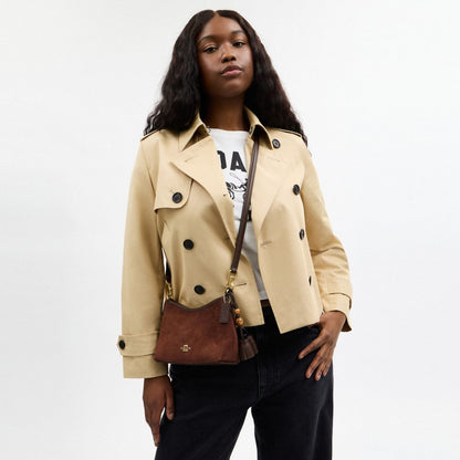 Coach Laurel Small Shoulder Bag With Tassels Gold Vintage Brown Maple