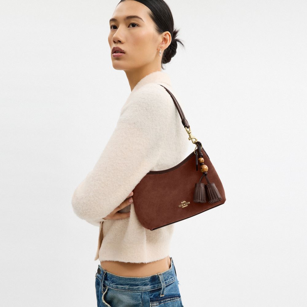 Coach Laurel Small Shoulder Bag With Tassels Im Vintage Brown Maple