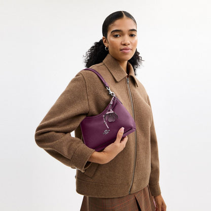 Coach Laurel Small Shoulder Bag With Flower Charm Silver