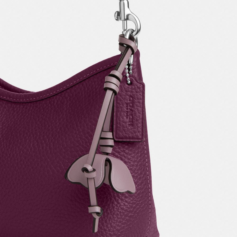 Coach Laurel Small Shoulder Bag With Flower Charm Silver