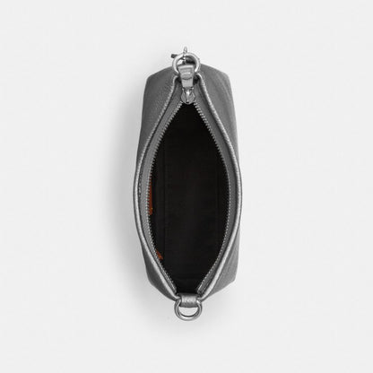 Coach Laurel Small Shoulder Bag With Star Charm Silver Metallic Graphite Walnut