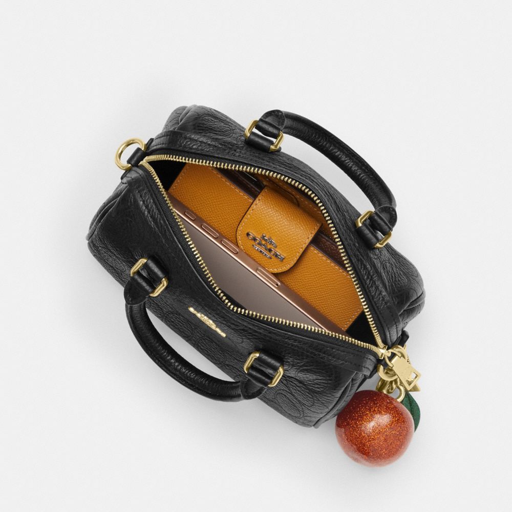 Coach Mini Rowan Crossbody Bag In Signature Leather Gold Black