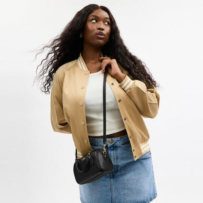 Coach Mini Rowan Crossbody Bag In Signature Leather Gold Black