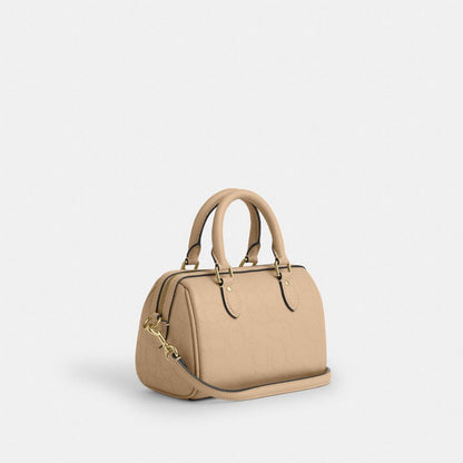 Coach Mini Rowan Crossbody Bag In Signature Leather Gold