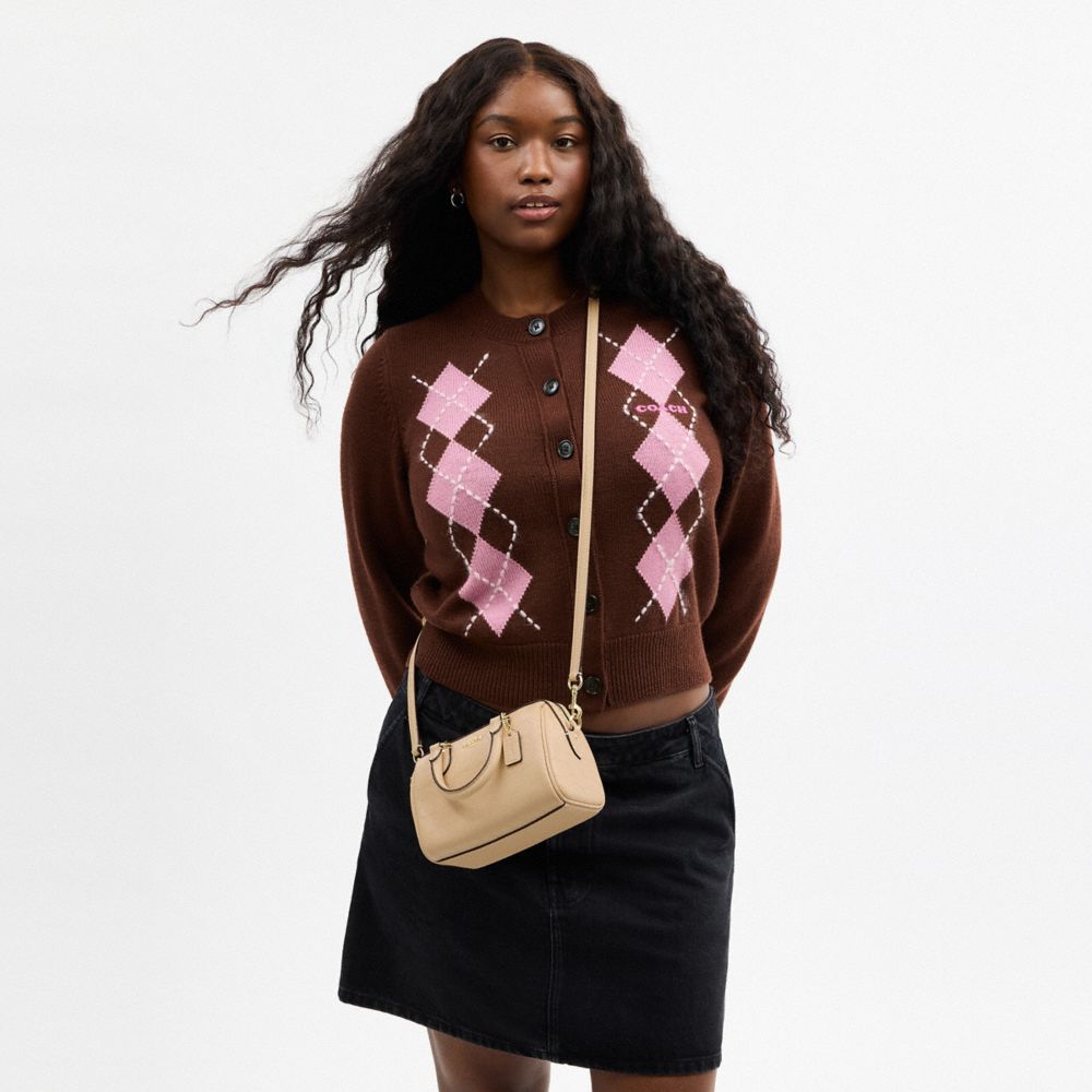 Coach Mini Rowan Crossbody Bag In Signature Leather Gold