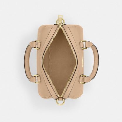 Coach Mini Rowan Crossbody Bag In Signature Leather Gold