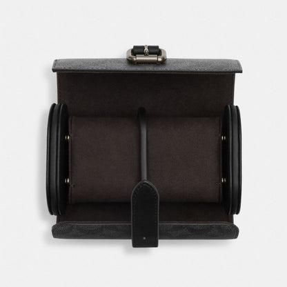 Watch Case In Signature Canvas Signature Canvas-Gunmetal-Charcoal-Black Signature Canvas-Gunmetal-Charcoal-Black