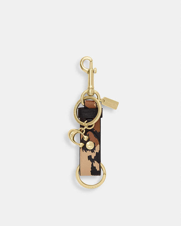 Trigger Snap Bag Charm With Leopard Print Pebbled Leather-Gold-Leopard Multi Pebbled Leather-Gold-Leopard Multi