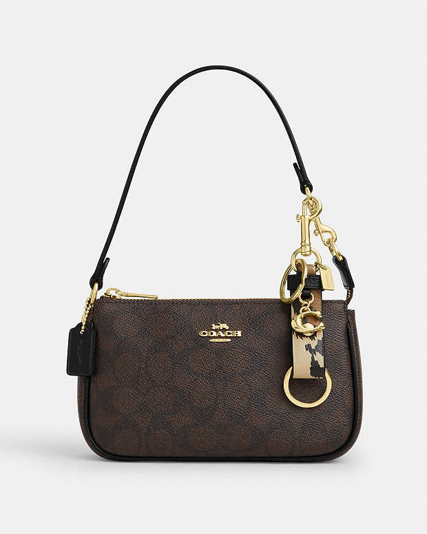 Trigger Snap Bag Charm With Leopard Print Pebbled Leather-Gold-Leopard Multi Pebbled Leather-Gold-Leopard Multi