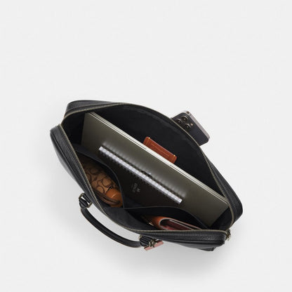 Coach Ethan Large Brief Gunmetal Black