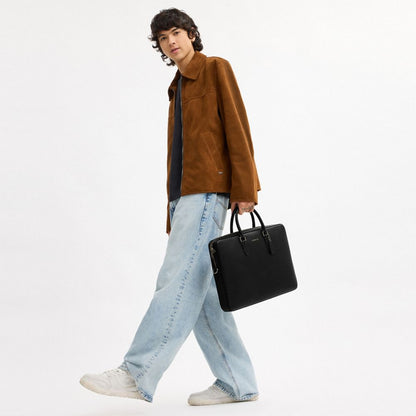 Coach Ethan Large Brief Gunmetal Black