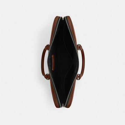 Coach Ethan Large Brief Gunmetal Saddle