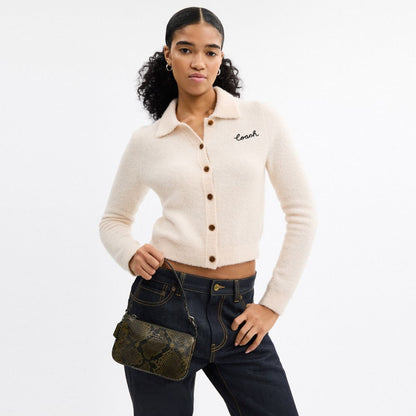 Coach Nolita 19 With Snake Print Gunmetal Olive Multi