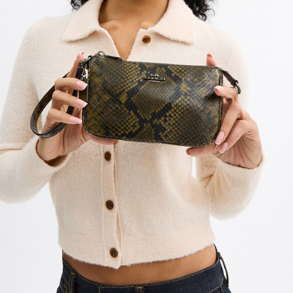 Coach Nolita 19 With Snake Print Gunmetal Olive Multi