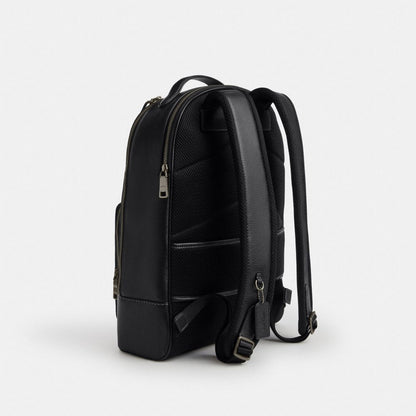 Coach Ethan Backpack In Signature Leather Gunmetal Black